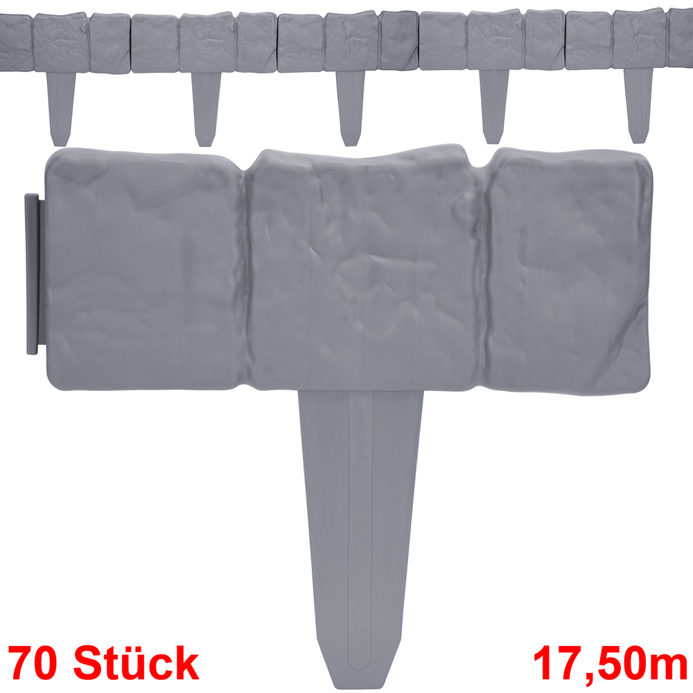 Beeteinfassung 7er-Set Granitoptik 17,50m – Bild 2