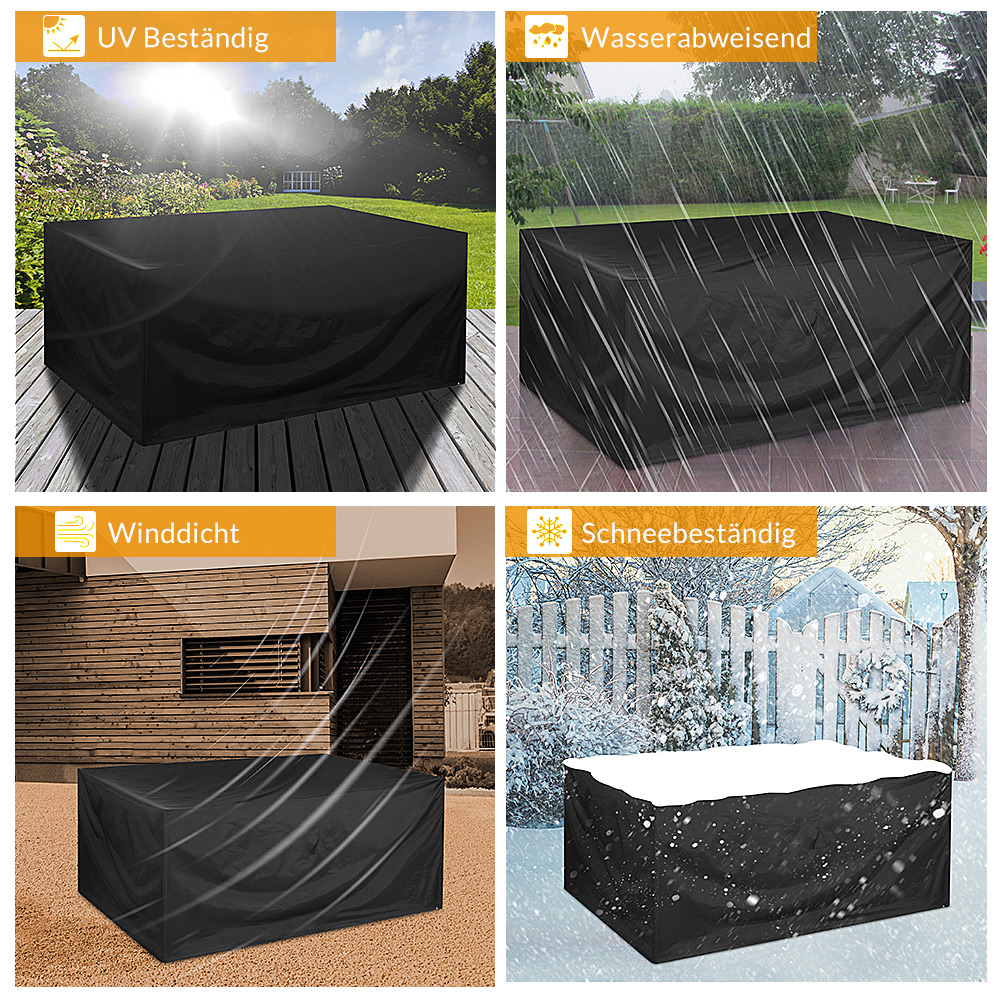 Abdeckung Vanamo Anthrazit 242x162x100cm – Bild 2