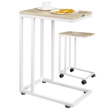 Beistelltisch Weiß unterfahrbar 50x35x65/70cm mobil Rollen mit Bremse Beistelltisch Weiß unterfahrbar 50x35x65/70cm mobil Rollen mit Bremse