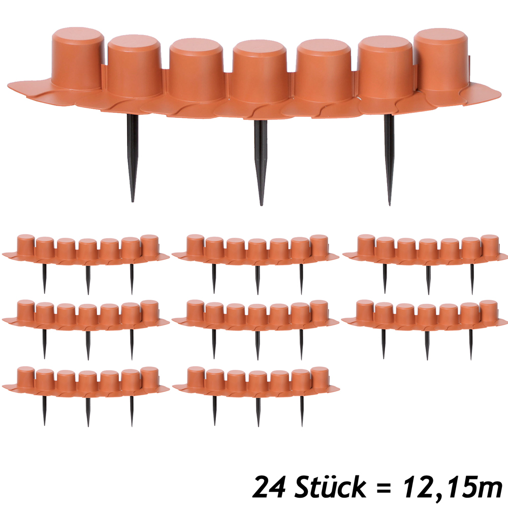 Beeteinfassung 3er-Set Terrakotta 12,15m – Bild 2
