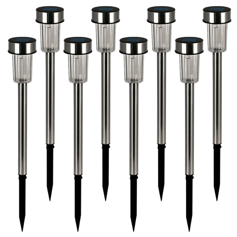 LED Solarleuchte 8er-Set Edelstahl 37cm – Bild 2