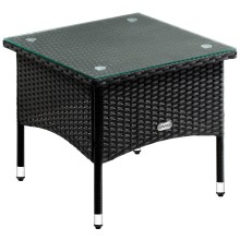 Polyrattan Beistelltisch Schwarz 50x50x45cm Polyrattan Beistelltisch Schwarz 50x50x45cm