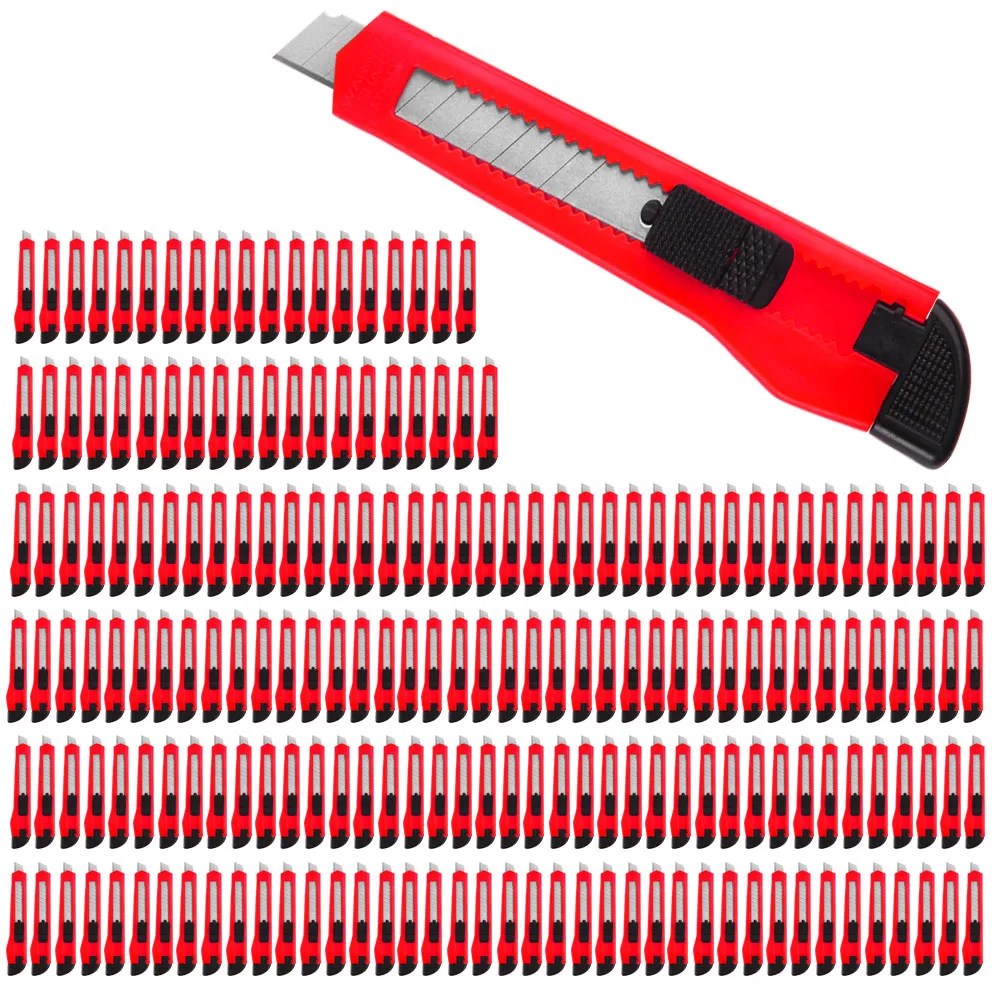 Cuttermesser 200er-Set Rot mit Abbrechklingen Cuttermesser 200er-Set Rot mit Abbrechklingen