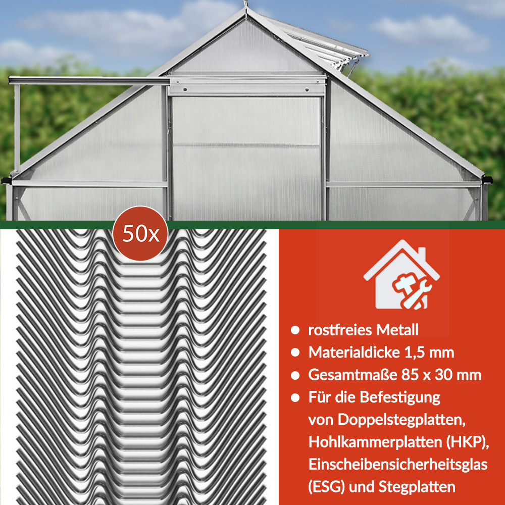 Gewächshausklammern 50er-Set Metall – Bild 2