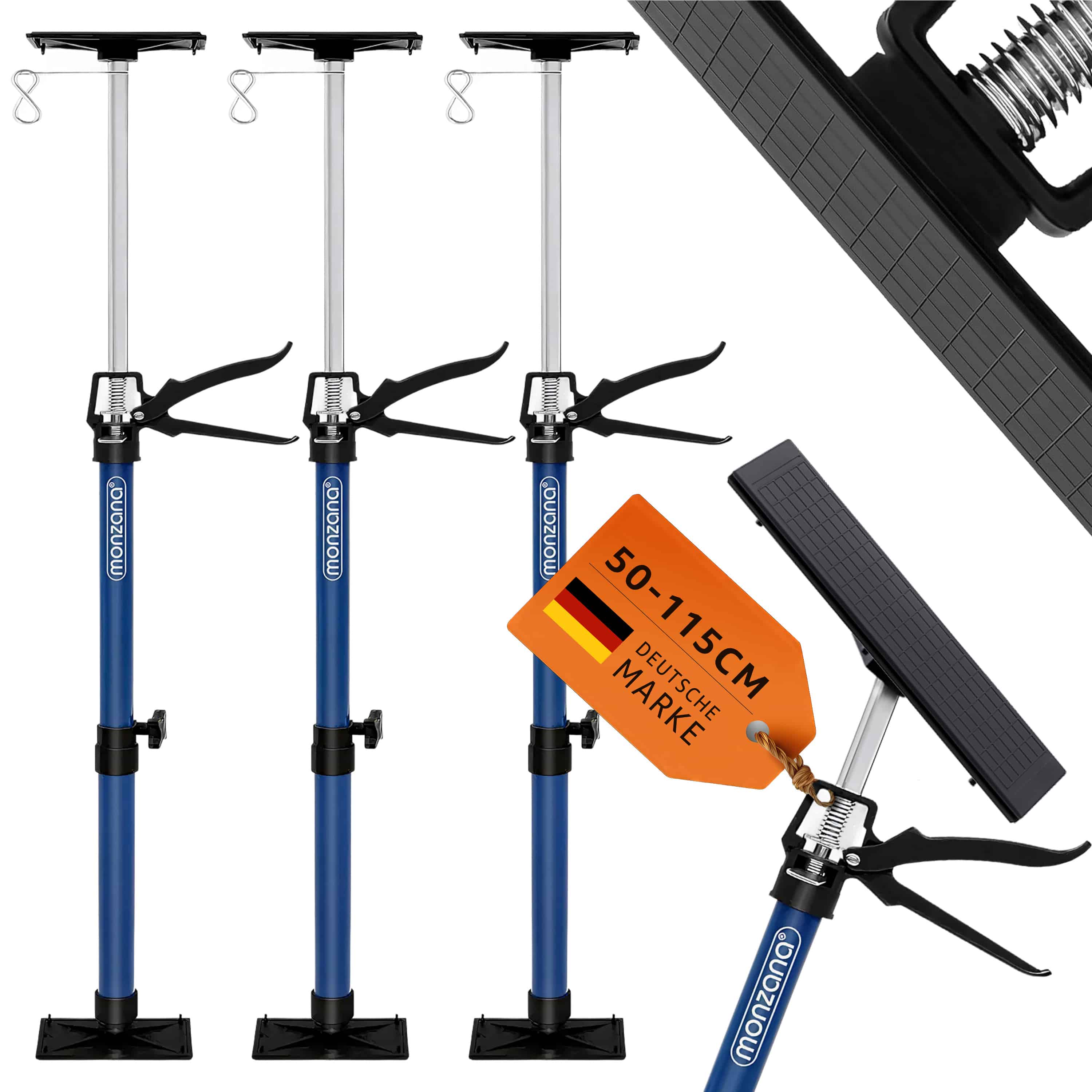 Stahl Türspanner/Zargenspanner 3er-Set 50-115cm max 30kg – Bild 2