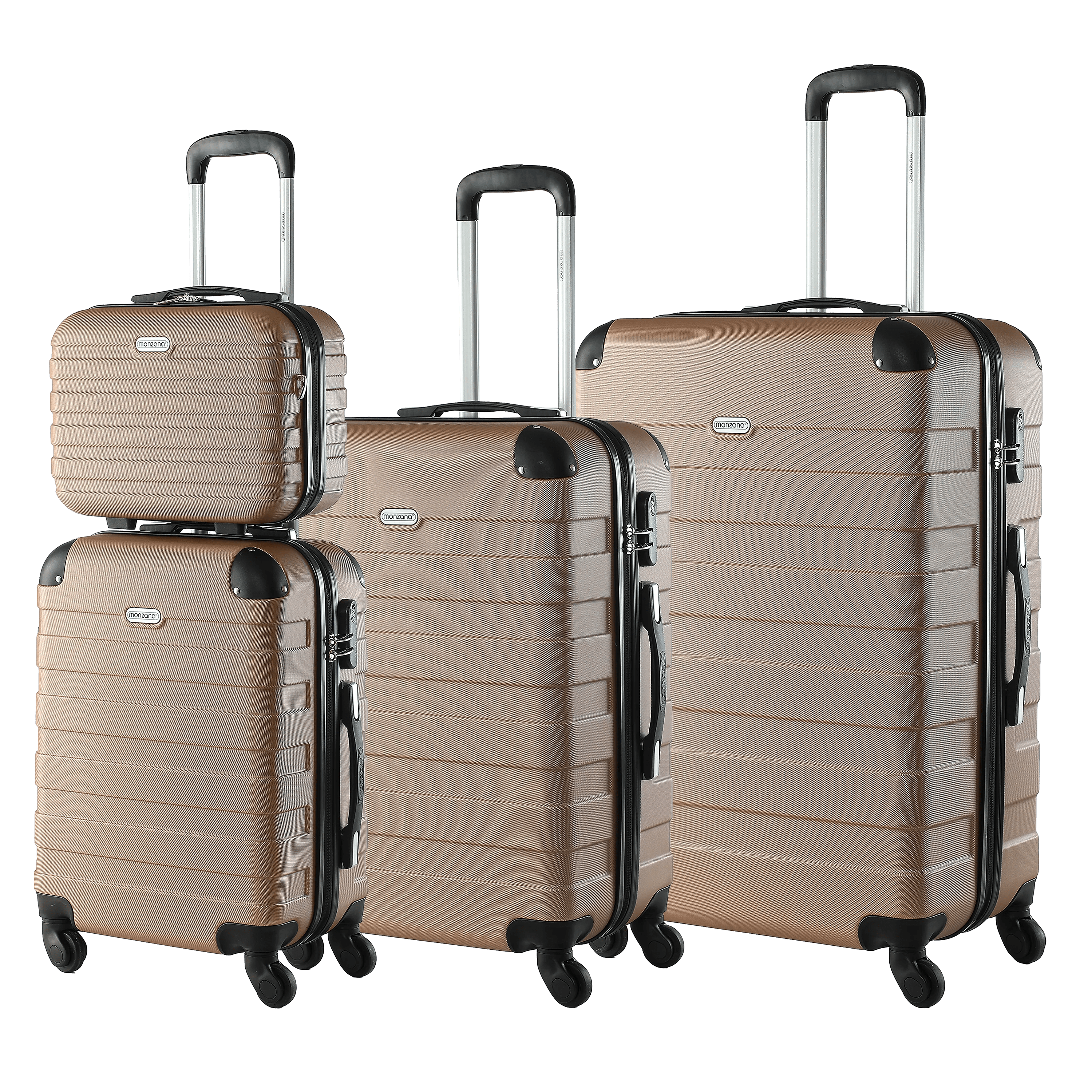 Hartschalenkofferset Essential + Beautycase 4-tlg Champagner Hartschalenkofferset Essential + Beautycase 4-tlg Champagner