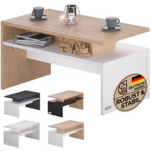 Couchtisch Sacramento Weiß/Eiche 95x55x50cm Couchtisch Sacramento Weiß/Eiche 95x55x50cm