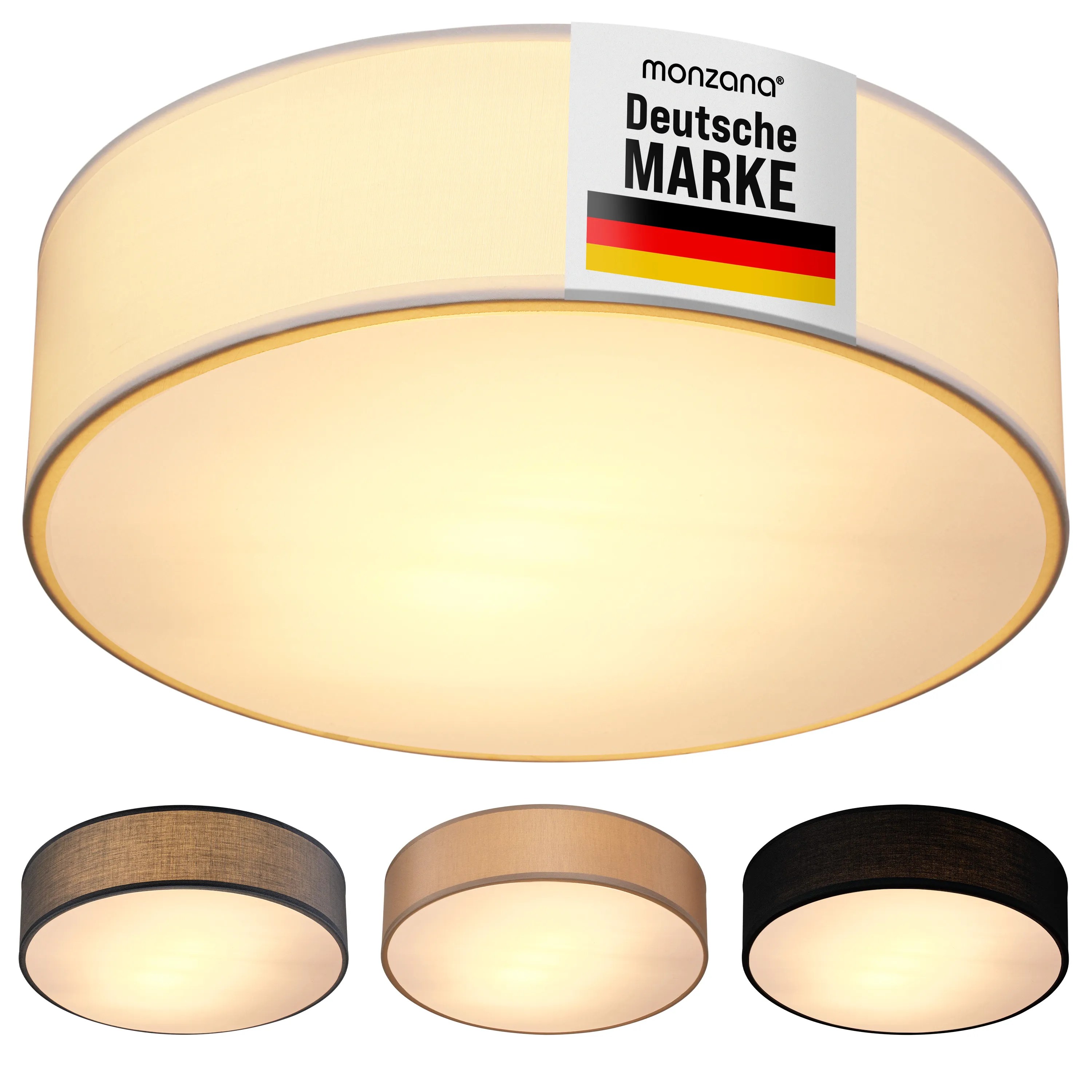 Deckenlampe Weiß Stoff Ø38cm Deckenlampe Weiß Stoff Ø38cm