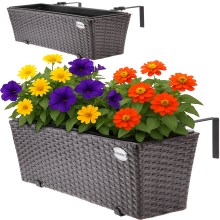 Polyrattan Blumenkasten 2er-Set Braun Polyrattan Blumenkasten 2er-Set Braun