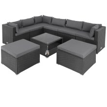 Polyrattan Ecklounge XXL Schwarz/Anthrazit inkl Kissen Polyrattan Ecklounge XXL Schwarz/Anthrazit inkl Kissen