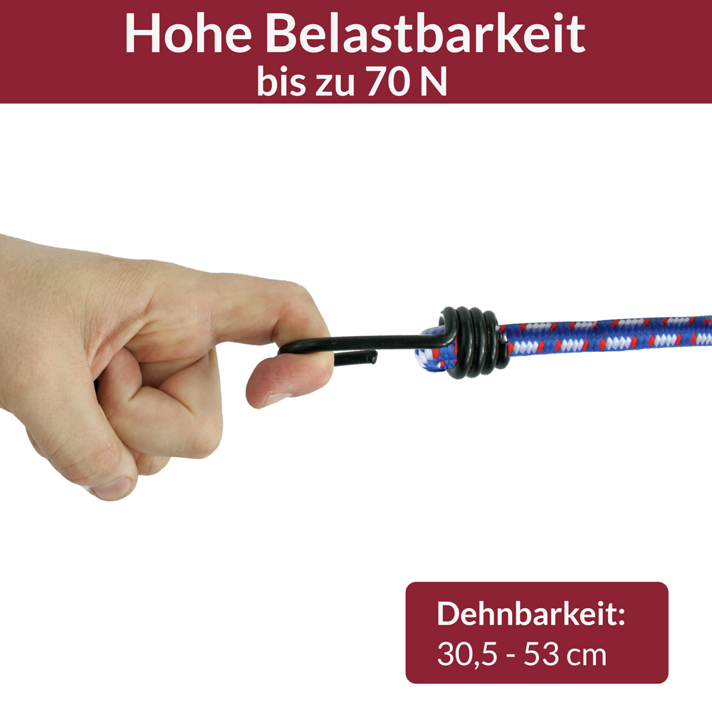 Spanngummi 10er-Set Blau Expander 30,5cm – Bild 2