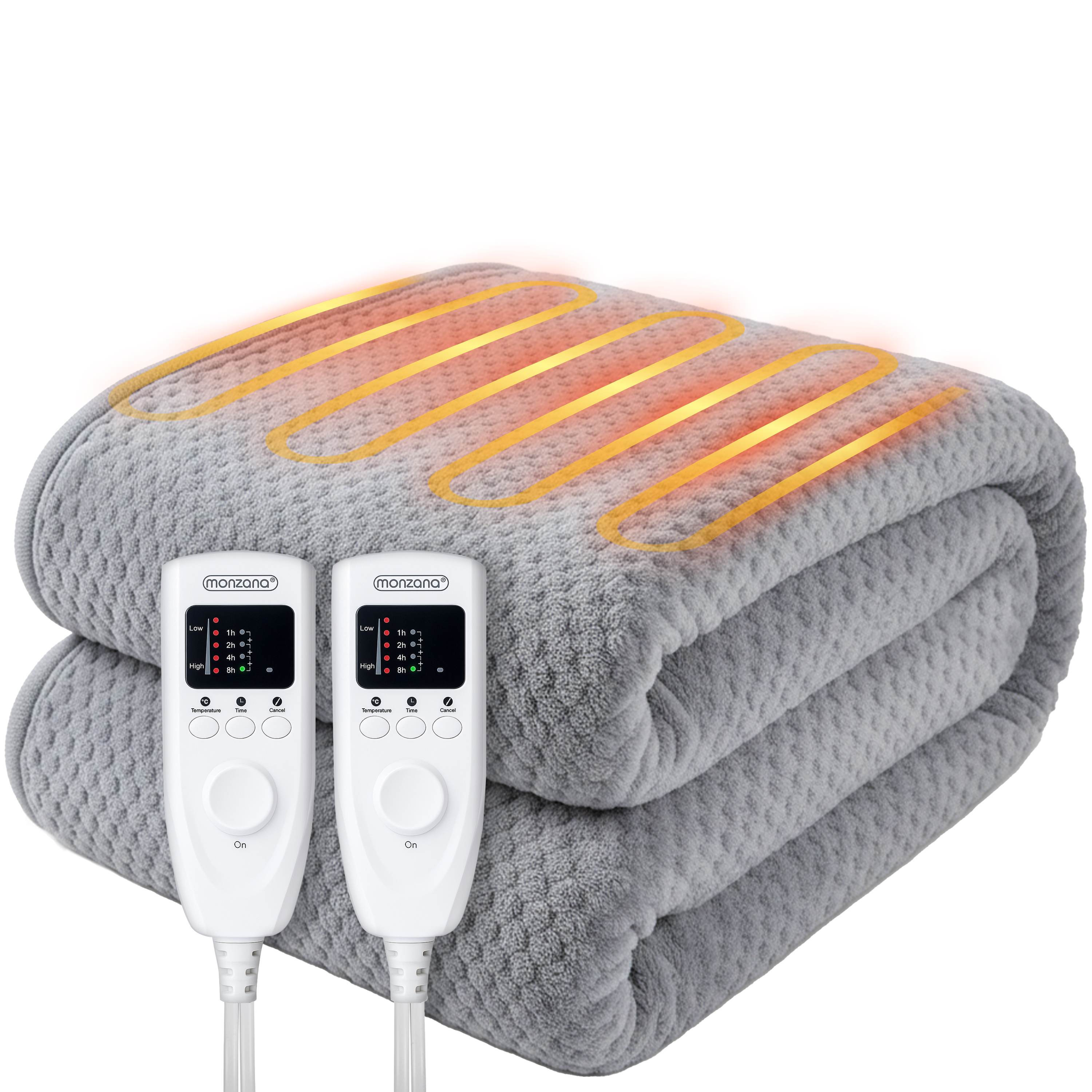 Doppelheizdecke Coral Fleece Grau 160x140cm inkl Timer – Bild 2