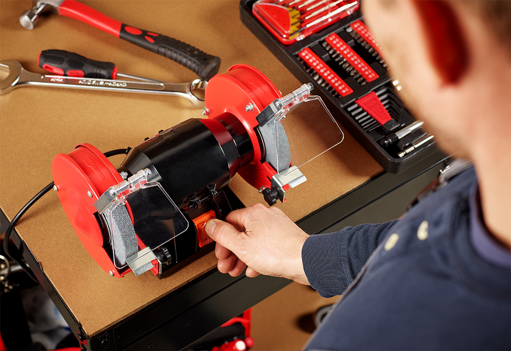 Doppelschleifer Schleifmaschine inkl Schleifscheiben 250W – Bild 2