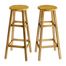 Barhocker 2er-Set Akazienholz 76x34x34cm Barhocker 2er-Set Akazienholz 76x34x34cm