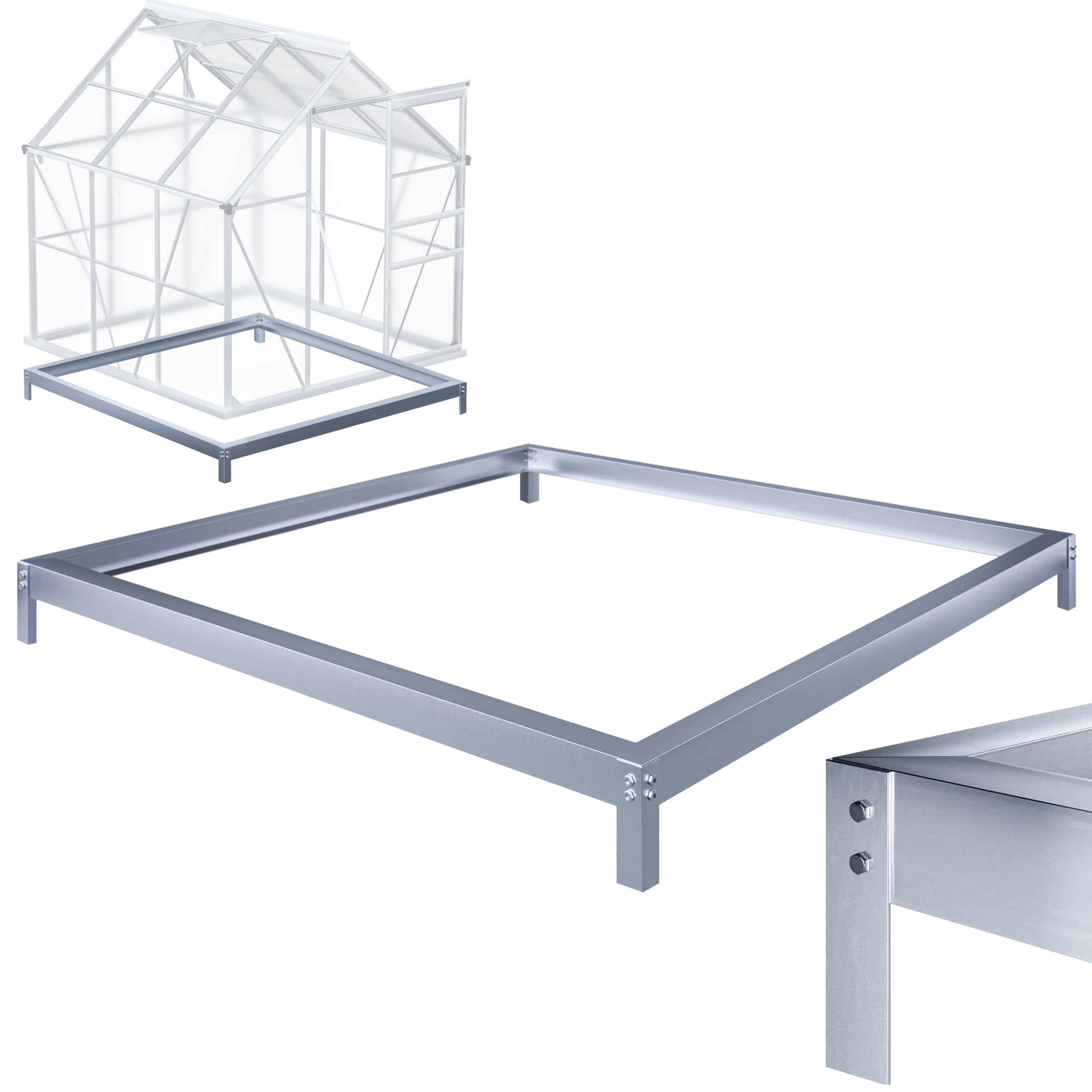 Stahlfundament für Gewächshaus 190x190x12cm verzinkt Stahlfundament für Gewächshaus 190x190x12cm verzinkt