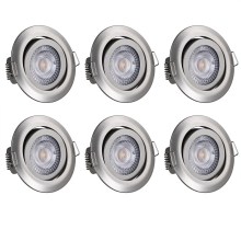 LED Einbauleuchte Krog 6er-Set Nickel LED Einbauleuchte Krog 6er-Set Nickel