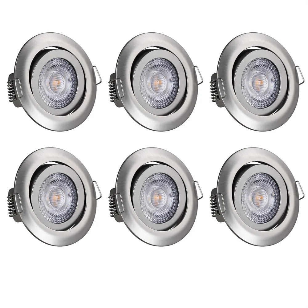 LED Einbauleuchte Krog 6er-Set Nickel LED Einbauleuchte Krog 6er-Set Nickel