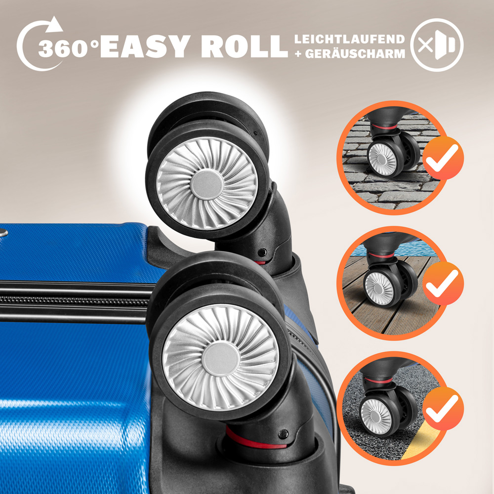 Hartschalenkoffer-Set Exopack 3-tlg Blau ABS – Bild 2