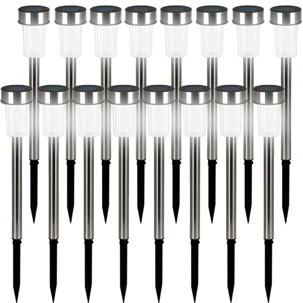LED Solarleuchte 16er-Set Edelstahl 36,5cm LED Solarleuchte 16er-Set Edelstahl 36,5cm
