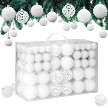 Weihnachtskugeln Weiß 100-tlg in matt, glänzend & glitzernd Weihnachtskugeln Weiß 100-tlg in matt, glänzend & glitzernd