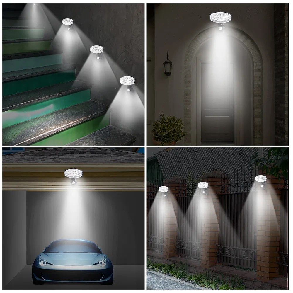 LED Solar-Wandlampe 3er-Set Bewegungsmelder – Bild 2