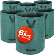 Gartenabfallsack 6er-Set Grün je 280 Liter Gartenabfallsack 6er-Set Grün je 280 Liter