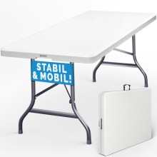 Klapptisch Weiß Kunststoff 183x76cm Klapptisch Weiß Kunststoff 183x76cm