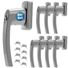 Fenstergriff 8er-Set Silber abschließbar Fenstergriff 8er-Set Silber abschließbar