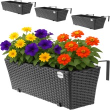 Polyrattan Blumenkasten 4er-Set Schwarz Polyrattan Blumenkasten 4er-Set Schwarz