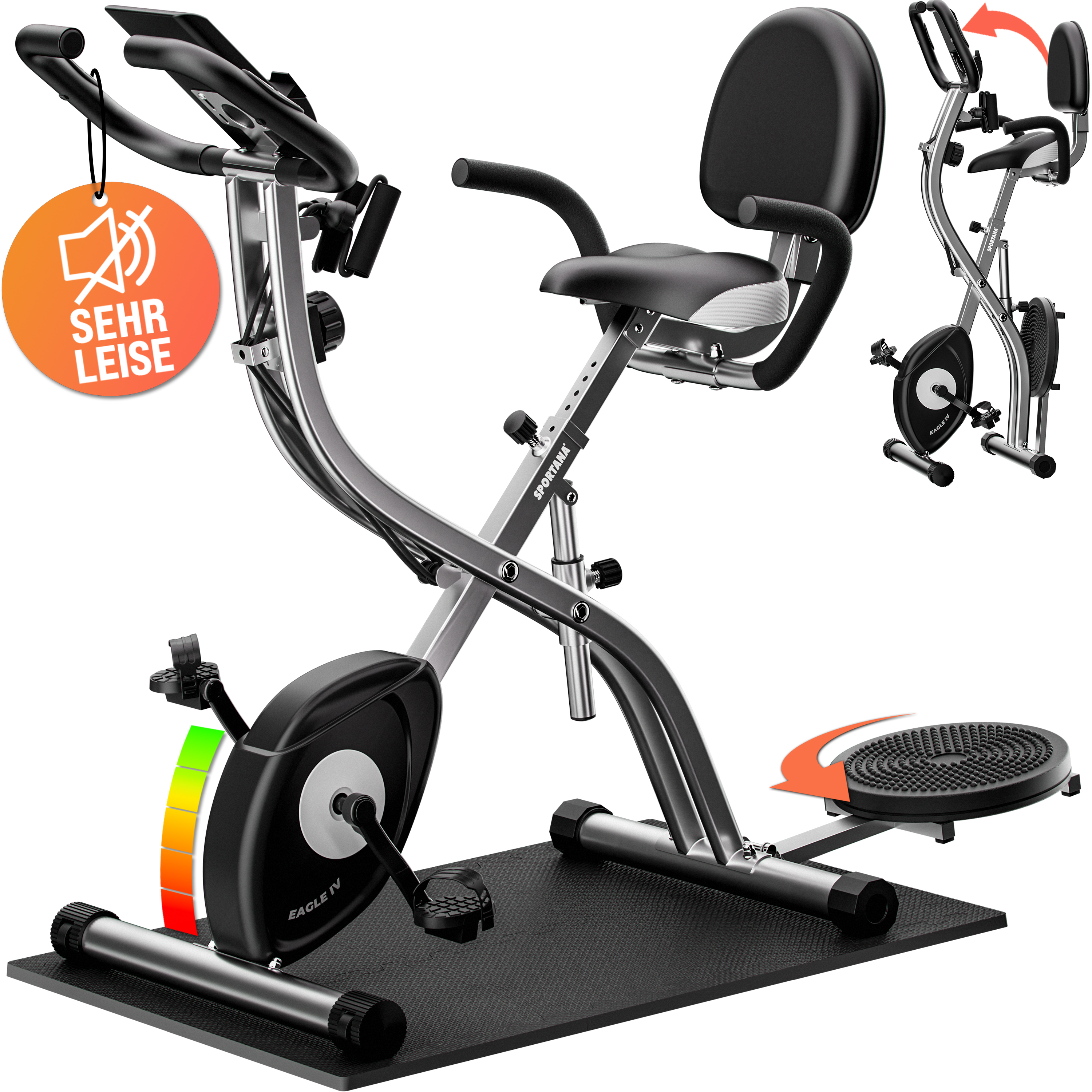 Heimtrainer Fahrrad Eagle 4 Pulssensoren App kompatibel – Bild 2