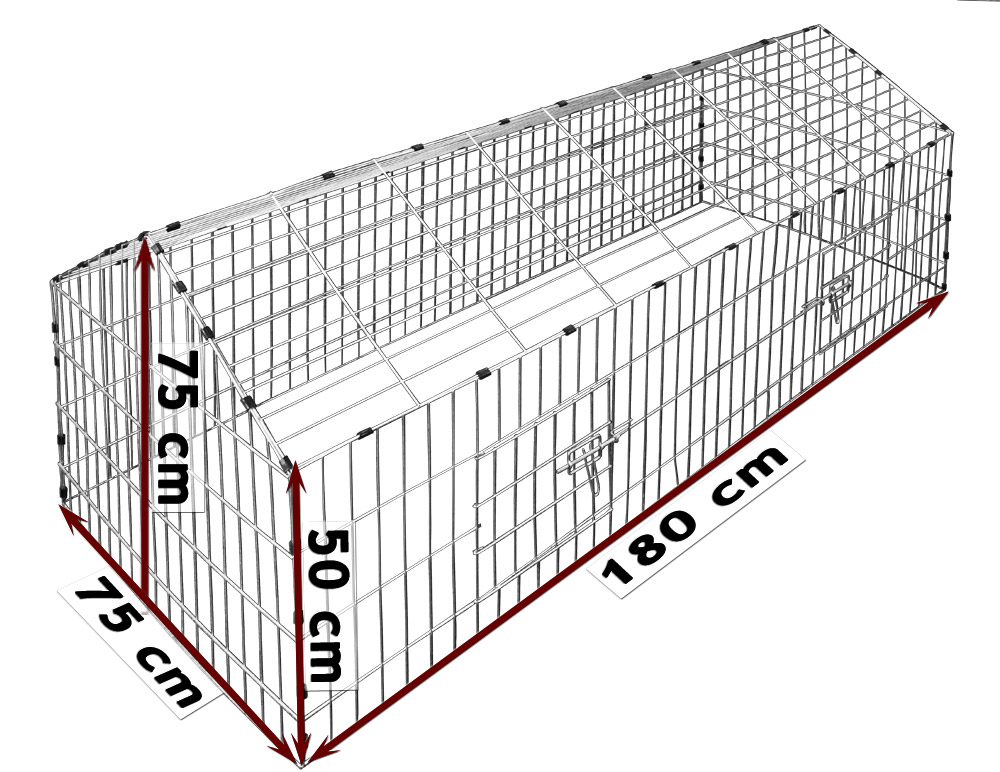 Kaninchen-Freilaufgehege Grün 180x75x75cm Sonnenschutz – Bild 2
