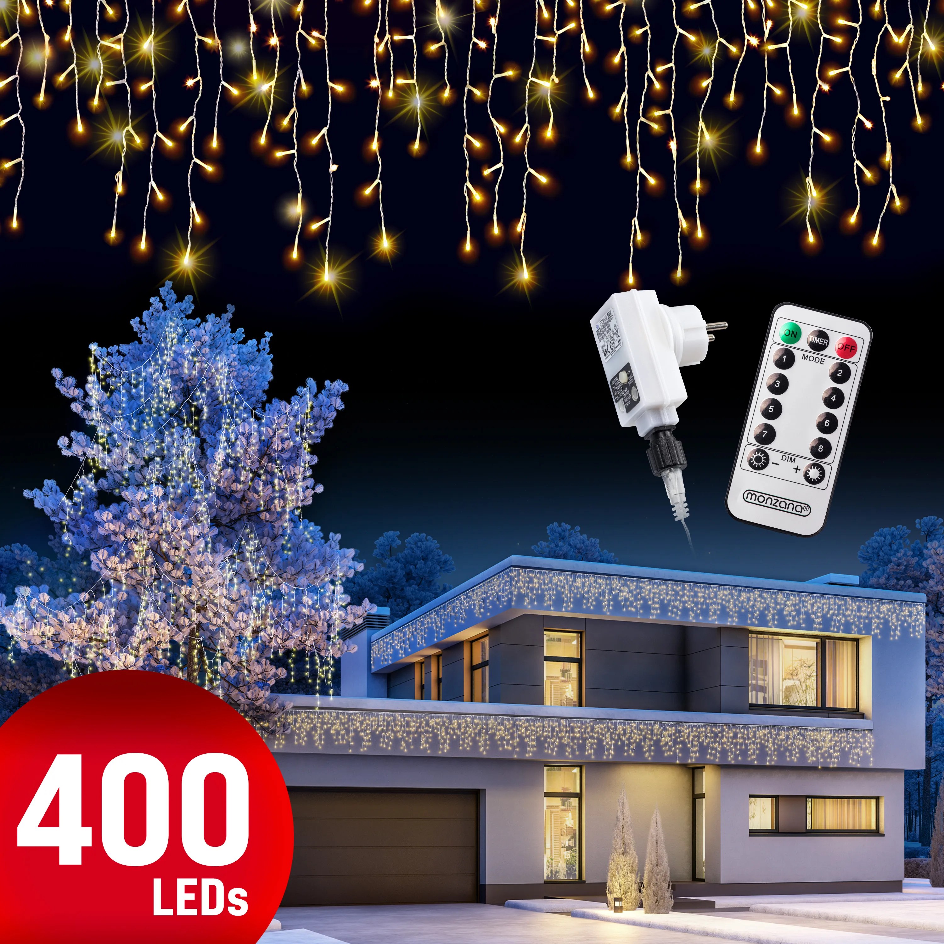 Regenlichterkette LED Warmweiß 15m Fernbedienung Regenlichterkette LED Warmweiß 15m Fernbedienung