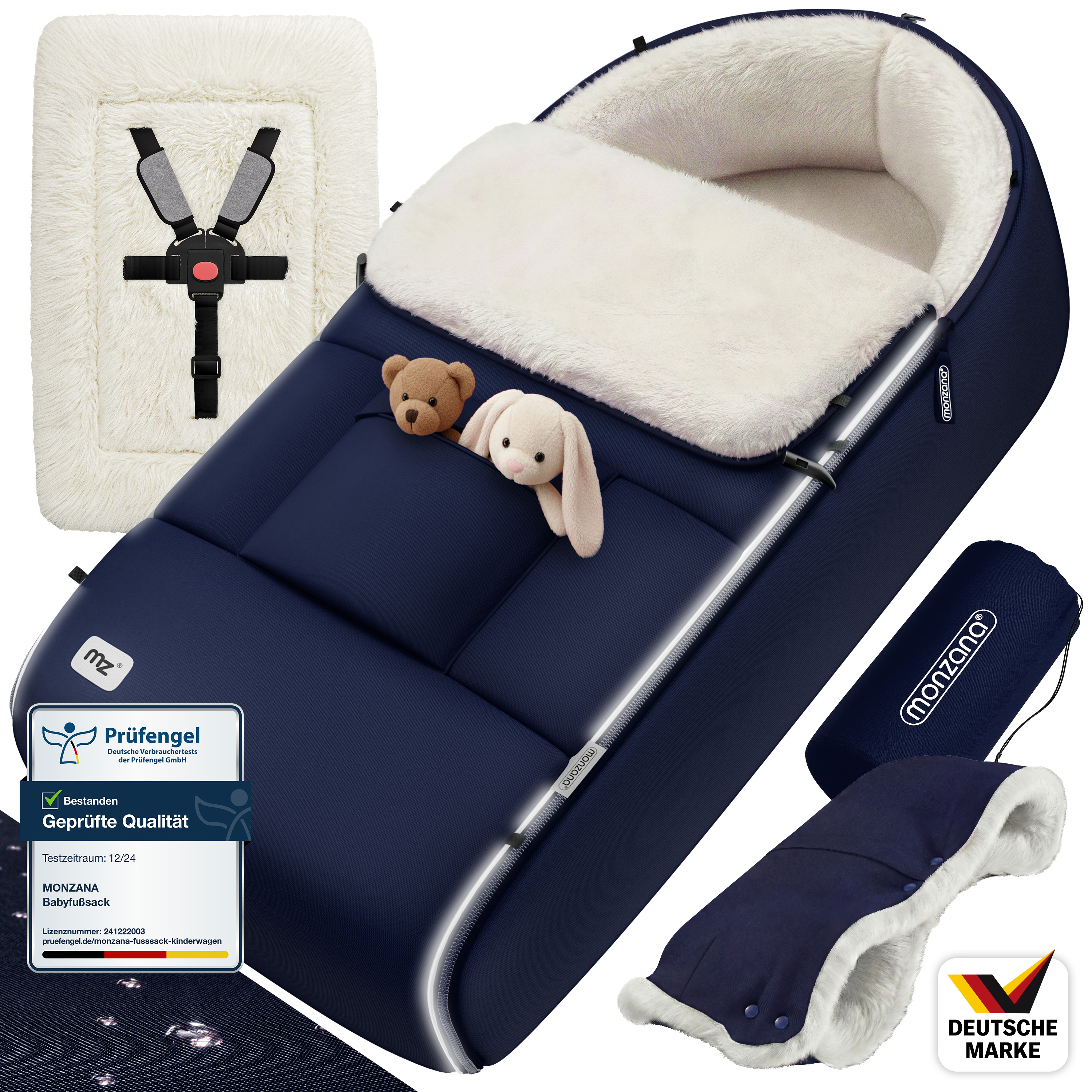 Babyfußsack Marine Kinderwagen geeignet mit Beutel – Bild 2