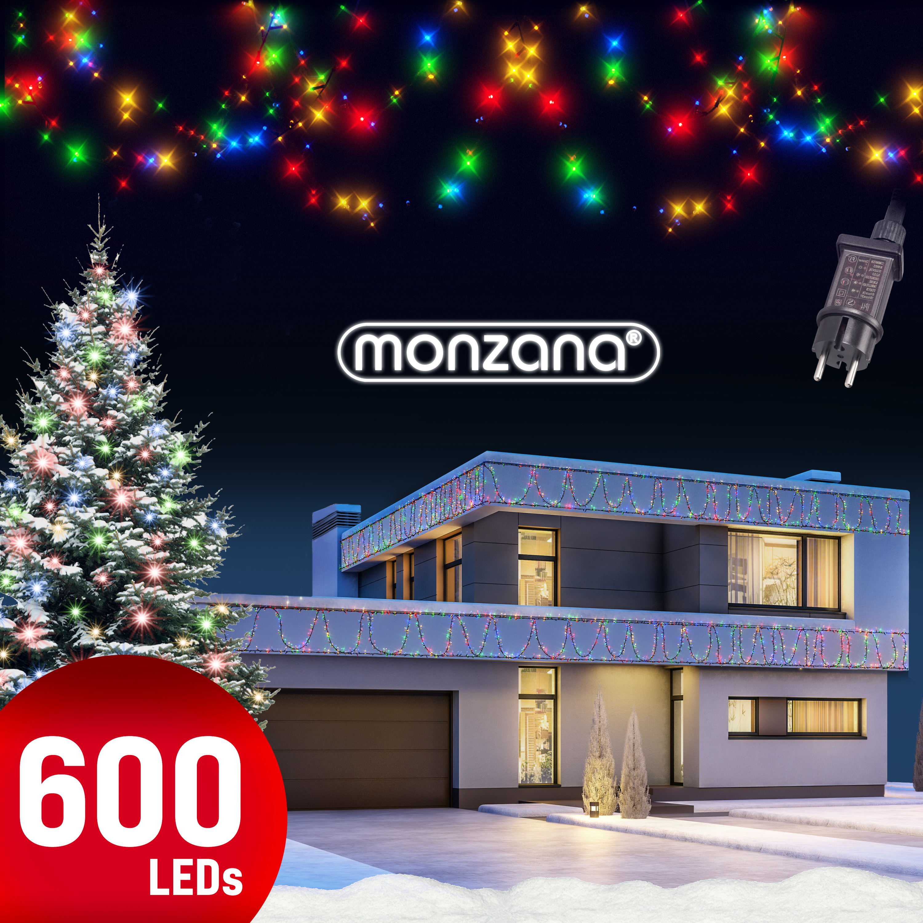 Lichterkette Weihnachten Bunt 60m – Bild 2