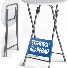 Stehtisch Ø60cm klappbar Holzdekor Weiß Stehtisch Ø60cm klappbar Holzdekor Weiß