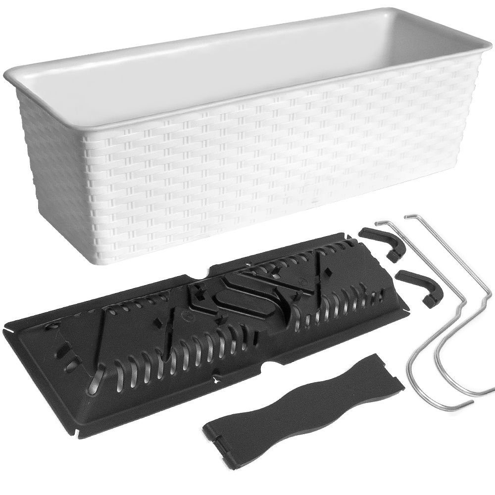 Balkonkasten Ratolla Weiß 49x16x17,5cm Bewässerungssystem Balkonkasten Ratolla Weiß 49x16x17,5cm Bewässerungssystem