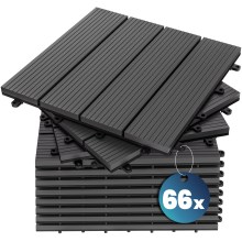 WPC Fliesen 66er-Set Klassik Anthrazit - 30x30cm WPC Fliesen 66er-Set Klassik Anthrazit - 30x30cm