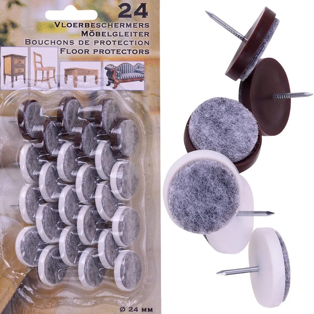 24 Filzgleiter mit Nagel - 24mm Durchmesser 24 Filzgleiter mit Nagel - 24mm Durchmesser