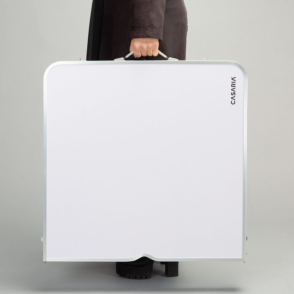 Campingsitzgruppe 5-tlg Weiß Alu klappbar – Bild 2