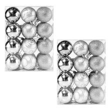 Weihnachtskugeln Silber 48 tlg in matt glänzend & glitzernd Weihnachtskugeln Silber 48 tlg in matt glänzend & glitzernd
