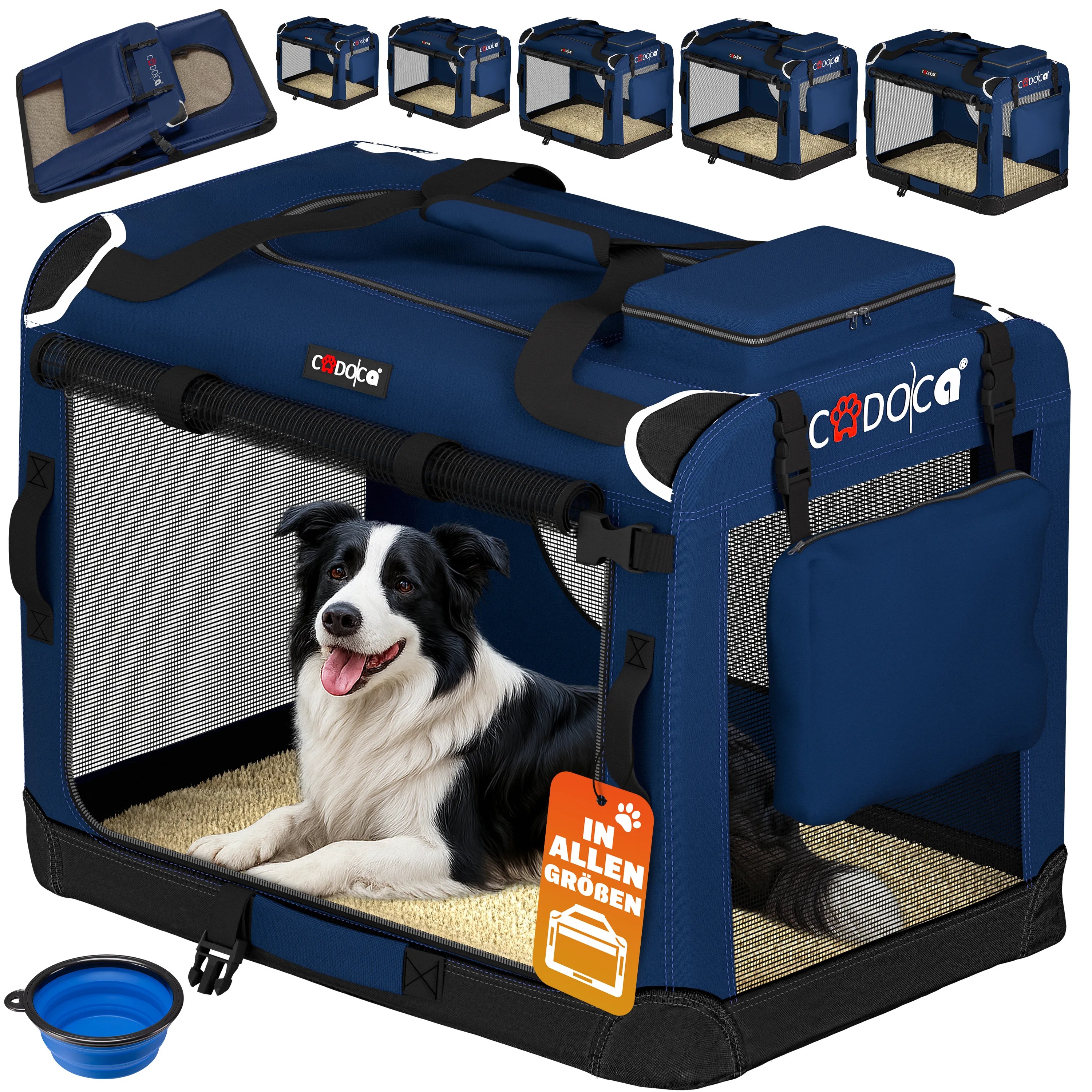 Hundebox faltbar XL 82x58x58cm Blau Hundebox faltbar XL 82x58x58cm Blau