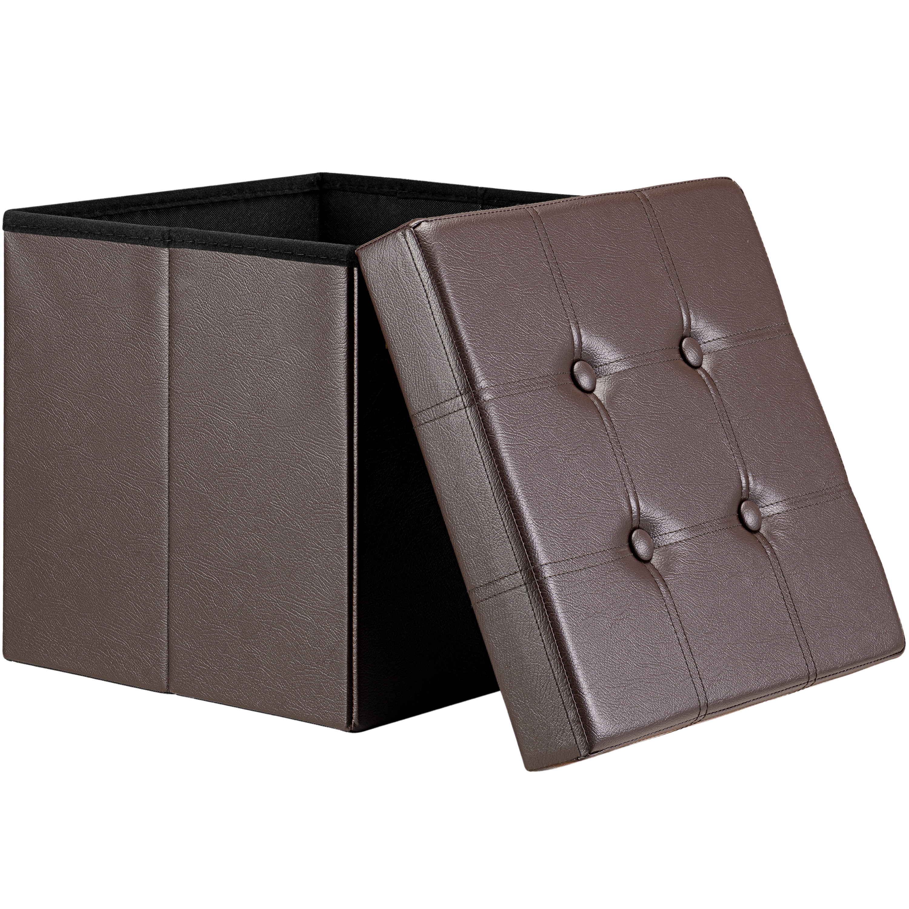 Sitzhocker Braun Kunstleder 38x38x38cm faltbar – Bild 2