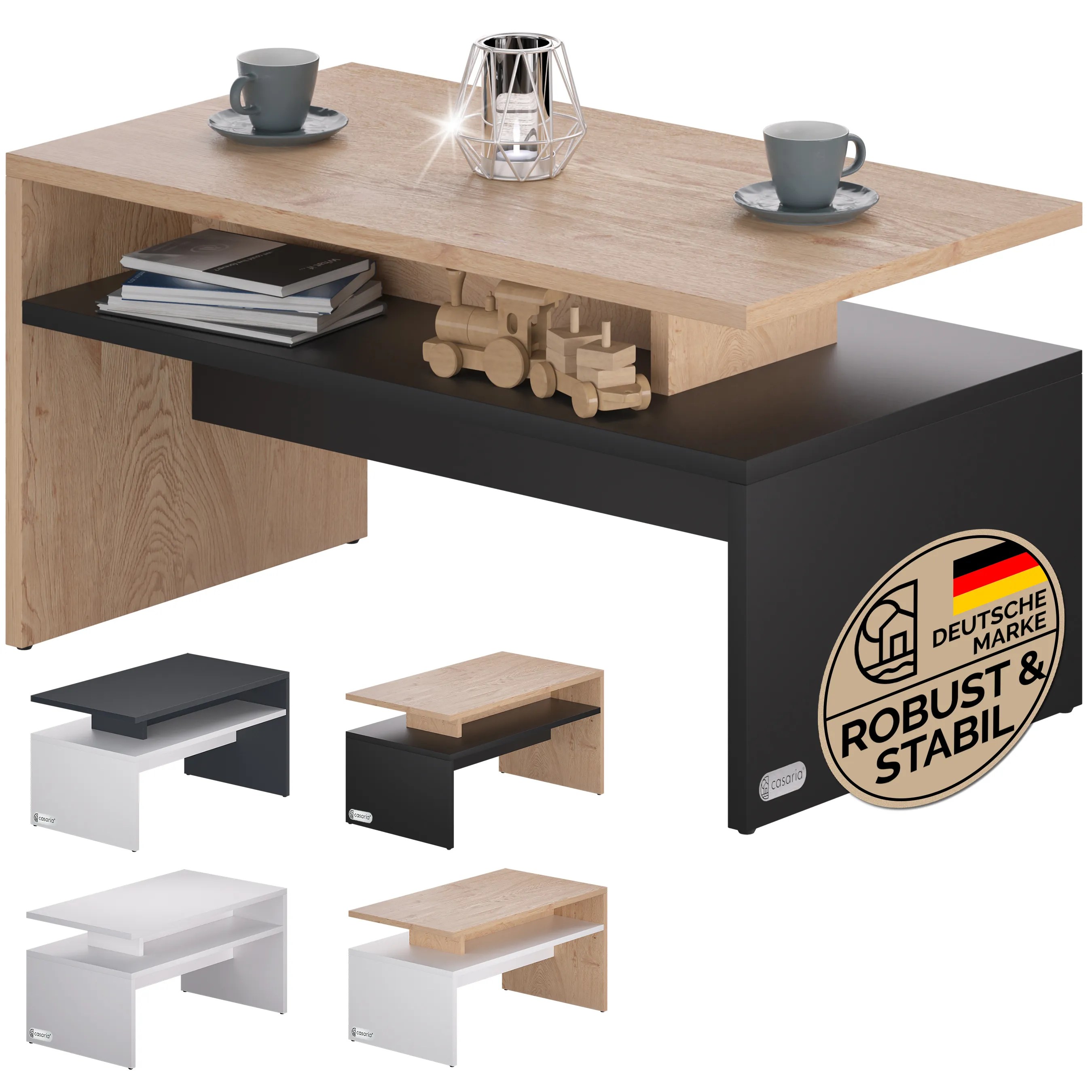 Couchtisch Sacramento Holz/Grau 95x55x50cm Couchtisch Sacramento Holz/Grau 95x55x50cm