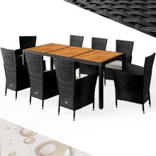 Polyrattan Garten-Sitzgruppe Verona 9-tlg Schwarz Polyrattan Garten-Sitzgruppe Verona 9-tlg Schwarz