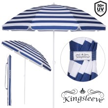 Sonnenschirm Cyprus Blau/Weiß 180cm UV-Schutz 50+ Neigefunktion Sonnenschirm Cyprus Blau/Weiß 180cm UV-Schutz 50+ Neigefunktion