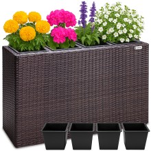 Polyrattan Blumentopf Braun 95x27x60cm Polyrattan Blumentopf Braun 95x27x60cm