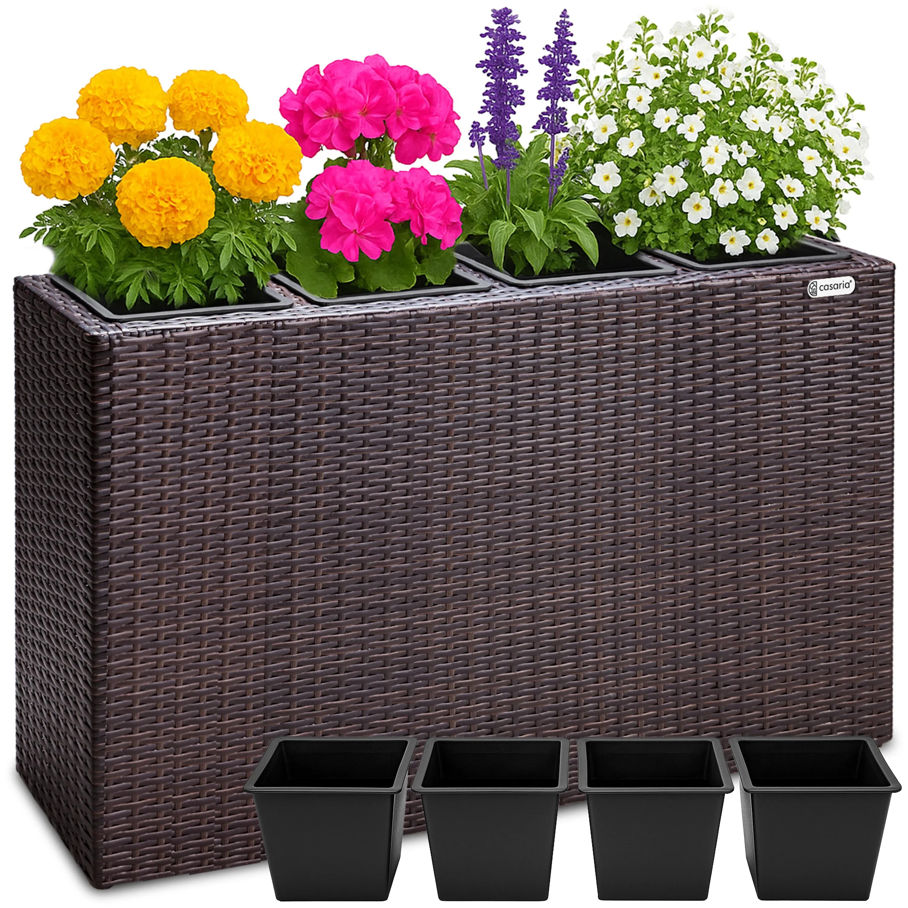Polyrattan Blumentopf Braun 95x27x60cm Polyrattan Blumentopf Braun 95x27x60cm