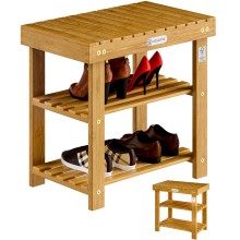 Schuhregal 2in1 Akazienholz FSC®-zertifiziert 50x33x46cm Schuhregal 2in1 Akazienholz FSC®-zertifiziert 50x33x46cm