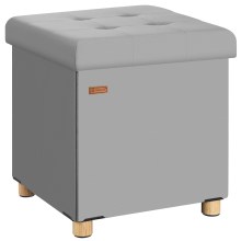 Sitzhocker Grau Samt 42x38x38cm faltbar Sitzhocker Grau Samt 42x38x38cm faltbar