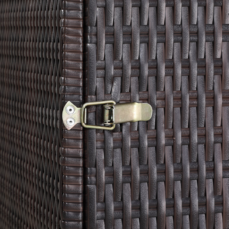 Polyrattan Mülltonnenbox Braun 115x65x80cm – Bild 2